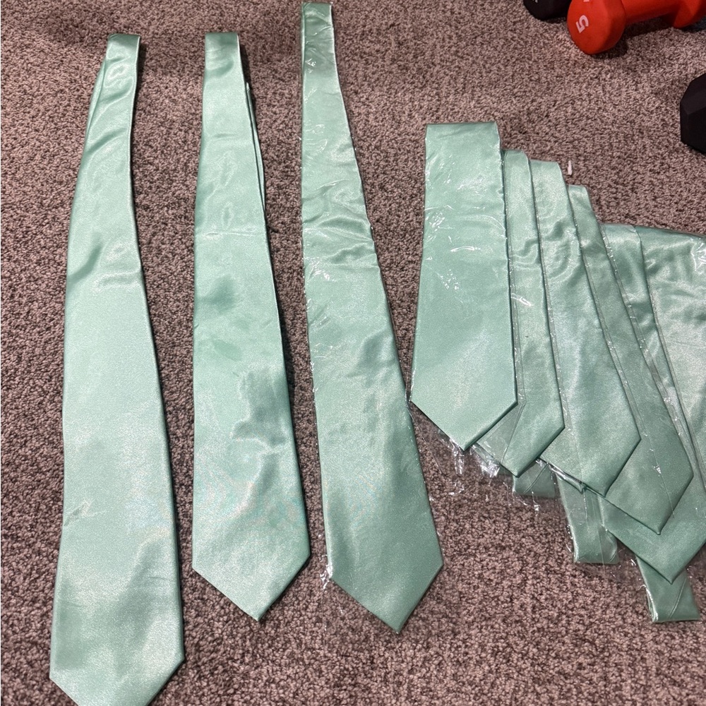 Green Satin Tie